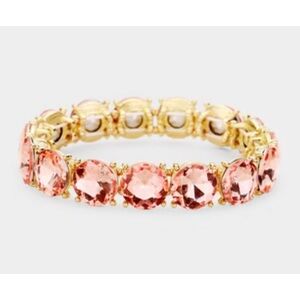 Bracelet round crystal glass stone stretch bracelet